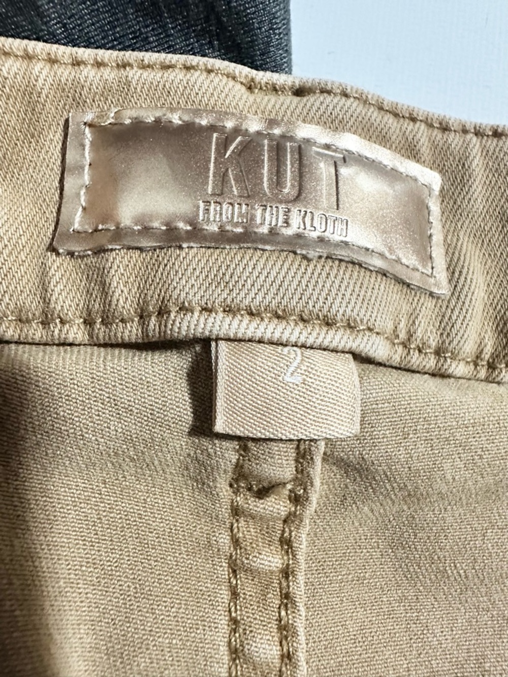 KUT from the Kloth Meg High Waist Ankle Wide Leg Pants in Khaki - 2 - Picture 6 of 7